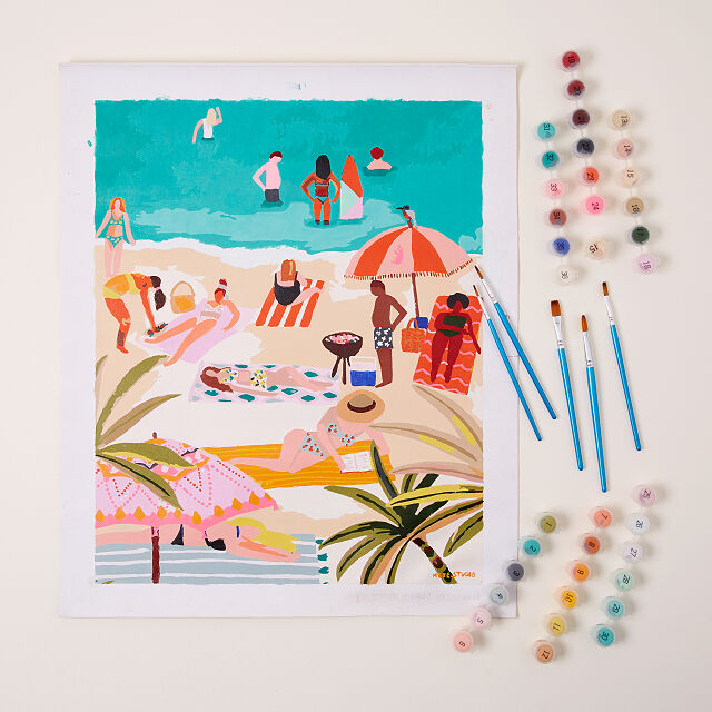 Uncommon Goods Beach Day Paint-By-Numbers Kit