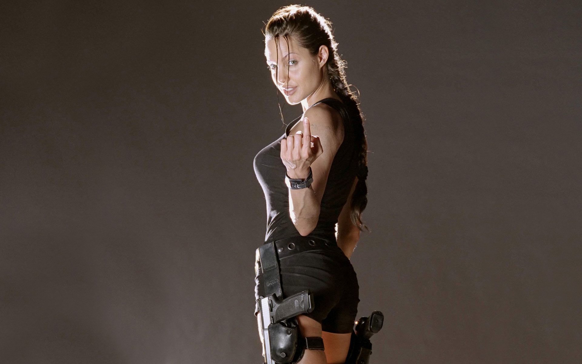 Lara Croft played by Angelina Jolie in "Tomb Raider"