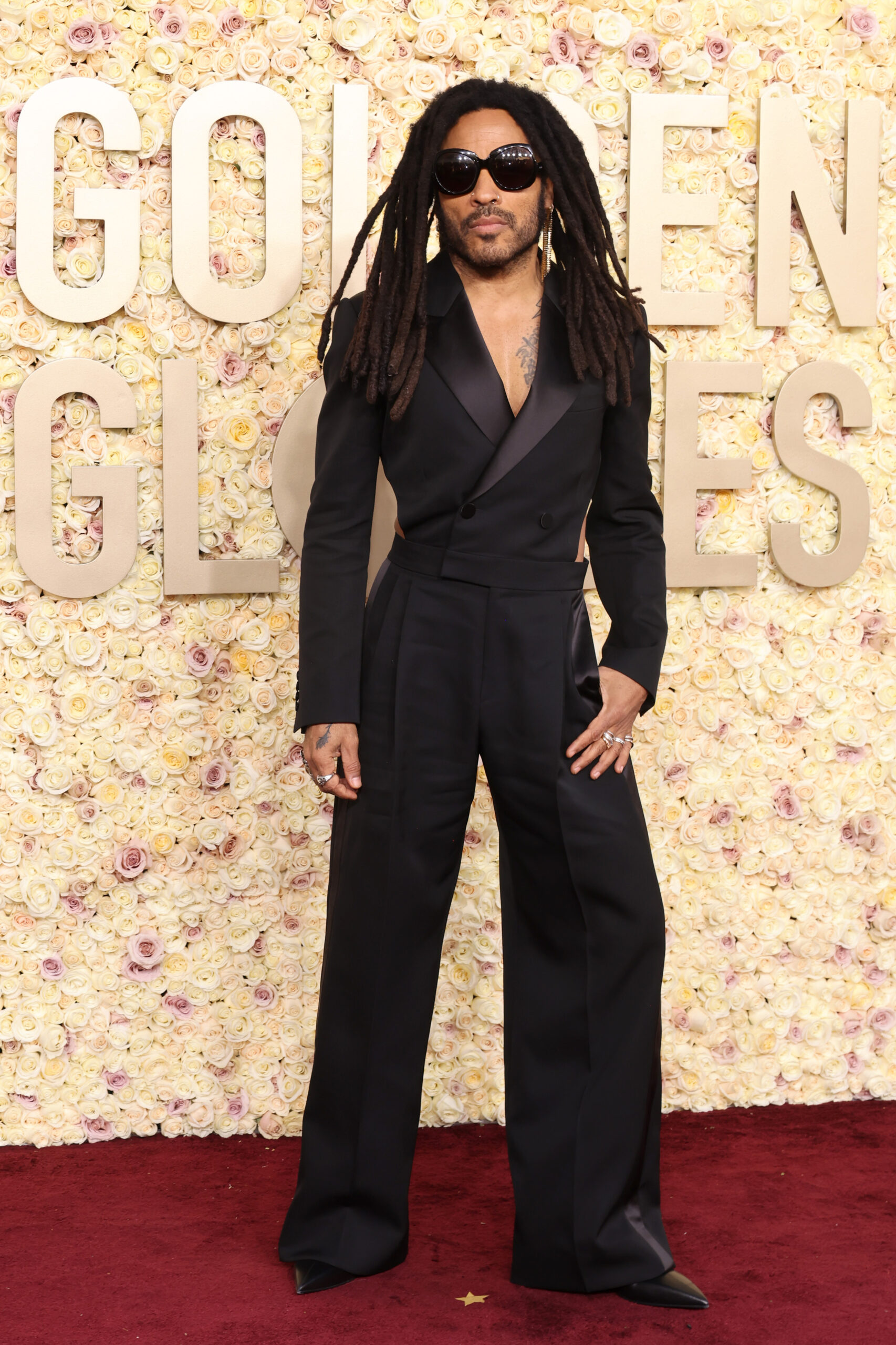 BEVERLY HILLS, CALIFORNIA - JANUARY 07: Lenny Kravitz attends the 81st Annual Golden Globe Awards at The Beverly Hilton on January 07, 2024 in Beverly Hills, California. (Photo by Amy Sussman/Getty Images)