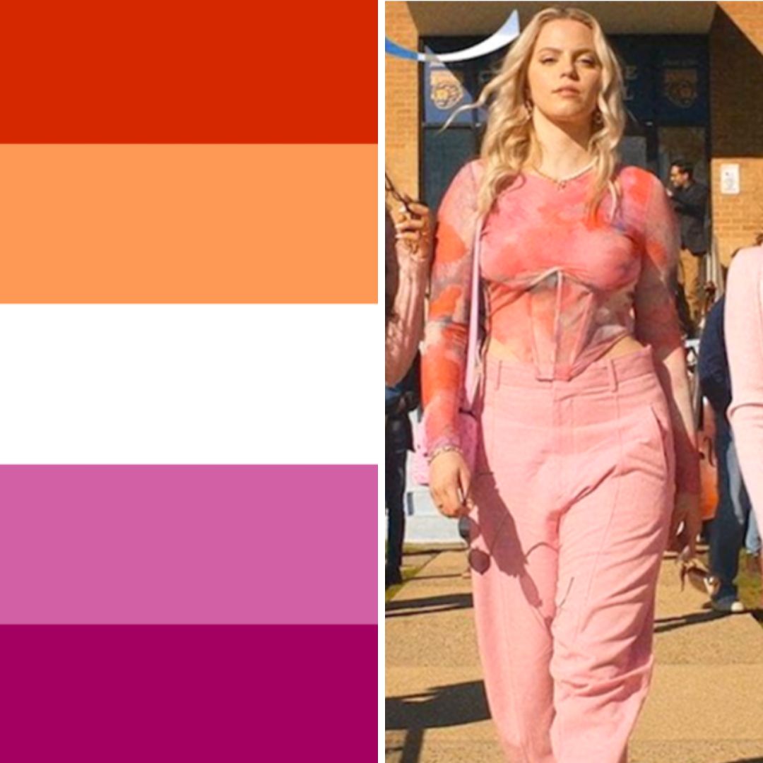 lesbian flag; Regina George; Renee Rapp