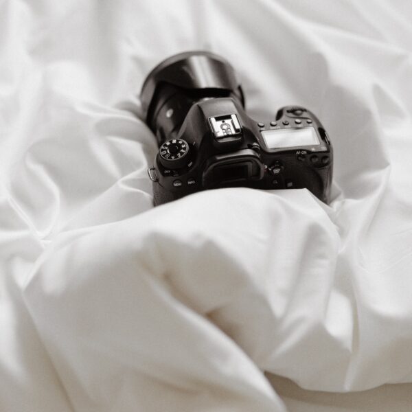 camera on a bed