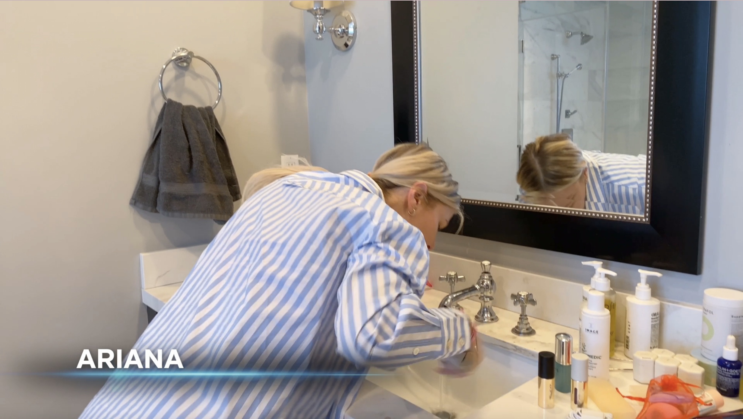 Ariana Madix brushing her teeth