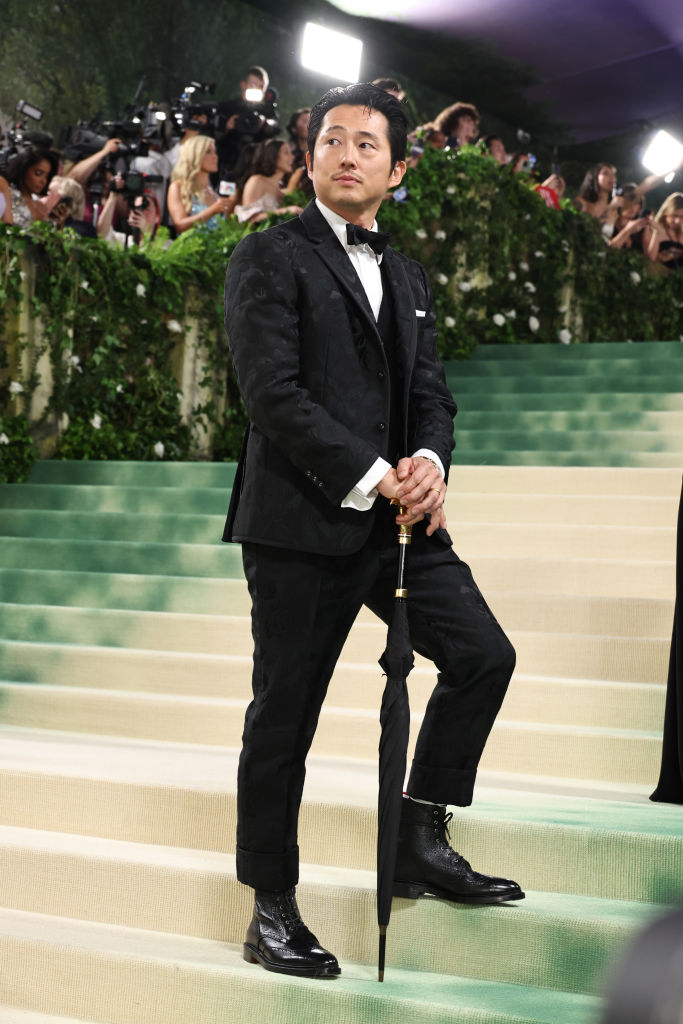 NEW YORK, NEW YORK - MAY 06: Steven Yeun attends The 2024 Met Gala Celebrating "Sleeping Beauties: Reawakening Fashion" at The Metropolitan Museum of Art on May 06, 2024 in New York City. (Photo by Jamie McCarthy/Getty Images)