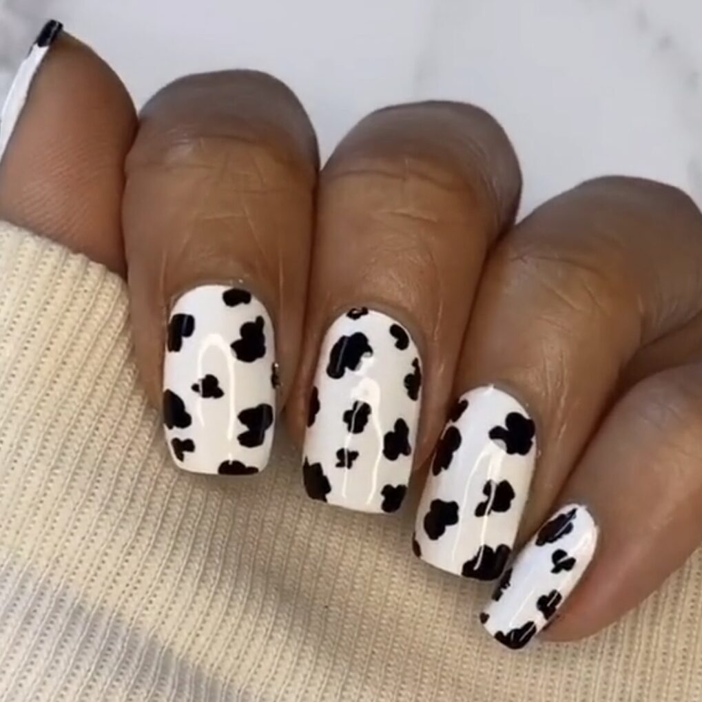 Cow Print Nails - Fall Nail Trends