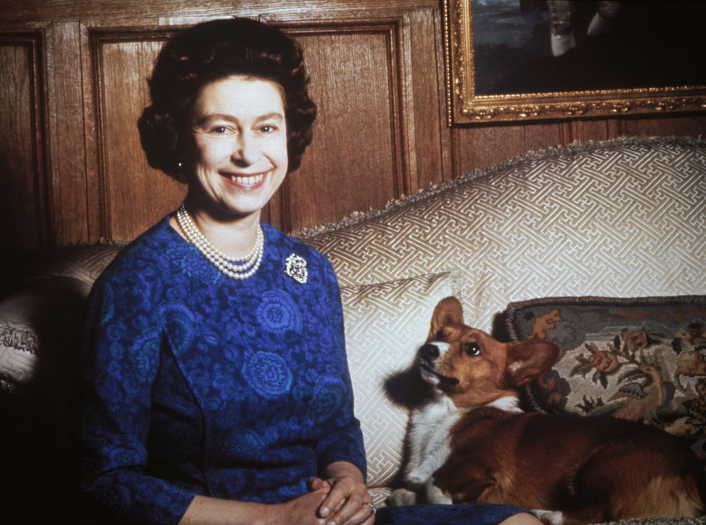 Queen Elizabeth And Corgi