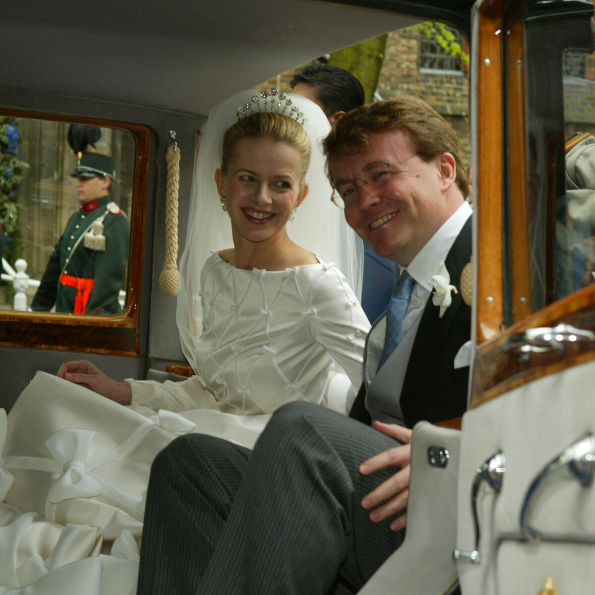 DELFT, NETHERLANDS - APRIL 24: Prince Johan Friso & Mabel Wisse Smit leave the church after their wedding ceremony on April 24, 2004 in Delft, The Netherlands. The Dutch government, required by the constitution to approve royal marriages, refused to sanction this match because Wisse Smit had formerly had a relationship with the late gangster Klaas Bruinsma. The Prince thus gives up his claim to the throne, but does retain his royal title of Prince Of Oange-Nassau. (Photo by Pascal Le Segretain/Getty Images)