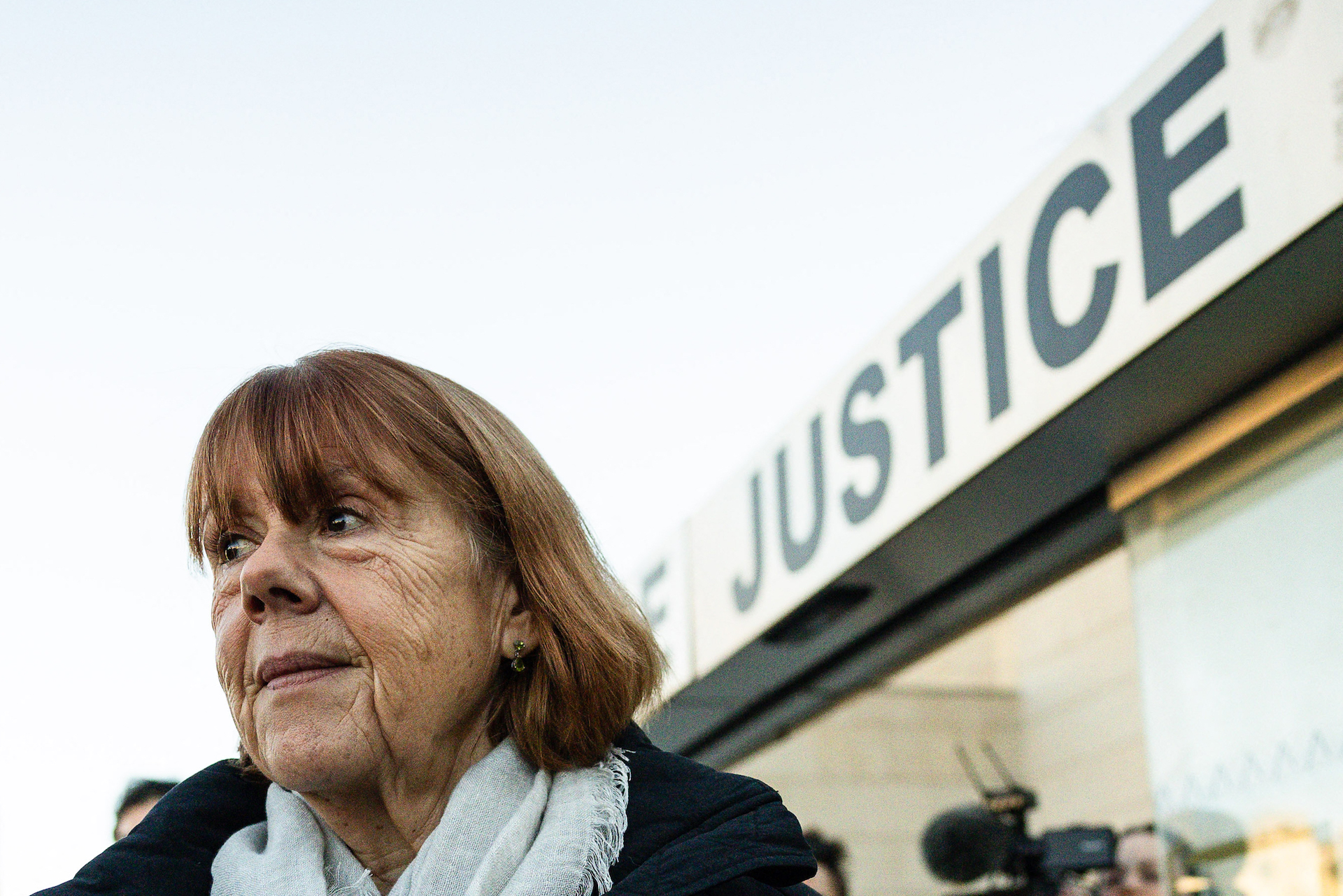 Gisele Pelicot leaves the Avignon courthouse after hearing the defence's final plea at the trial of her former partner Dominique Pelicot accused of drugging her for nearly ten years and inviting strangers to rape her at their home in Mazan, a small town in the south of France, in Avignon, on December 16, 2024. A court in the French southern town of Avignon is trying Dominique Pelicot, a 71-year-old retiree, for repeatedly raping and enlisting dozens of strangers to rape his heavily sedated wife in her own bed over a decade. Fifty other men, aged between 26 and 74, are also on trial for alleged involvement, in a case that has horrified France. The court proceedings, which runs until December, are open to the public at the request of Dominique Pelicot's ex-wife and victim. (Photo by CLEMENT MAHOUDEAU / AFP)