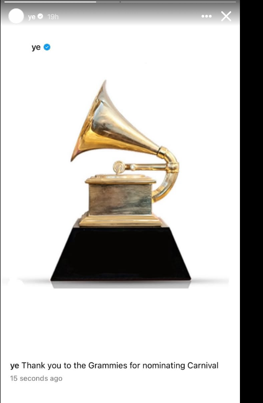 Kanye West Grammys Instagram post