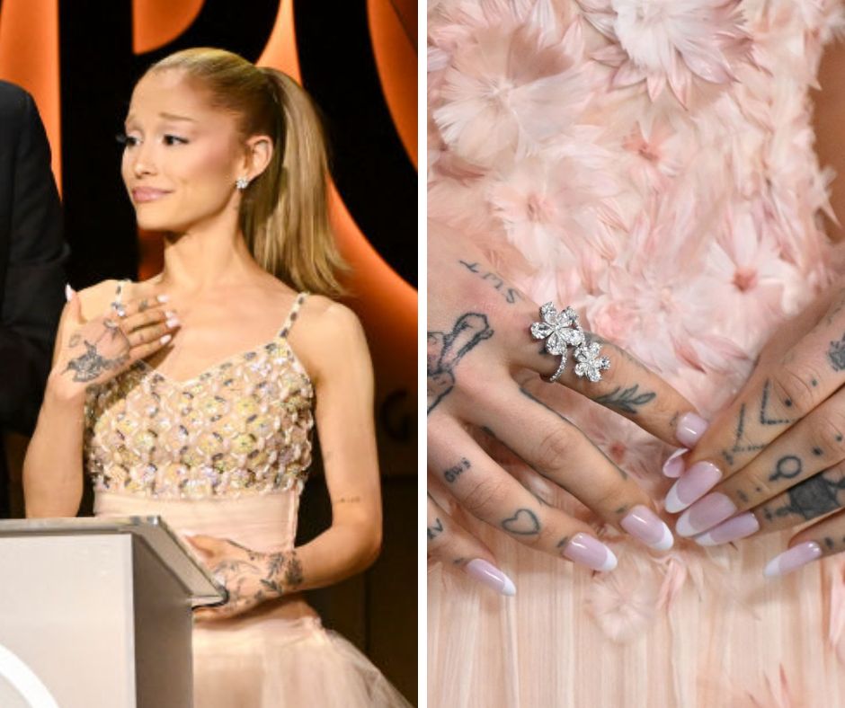 Ariana Grande with soap nails trend