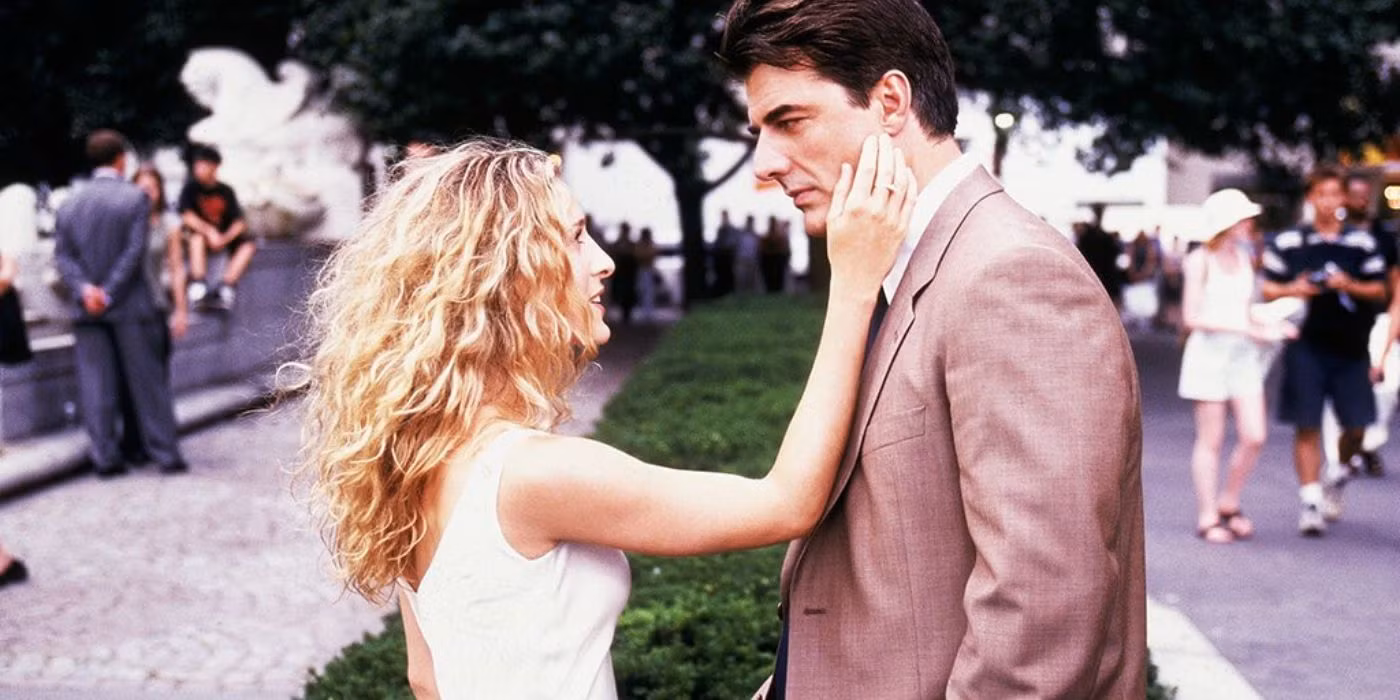 Sarah Jessica Parker as Carrie and Chris Noth as Big in Sex and the CIty