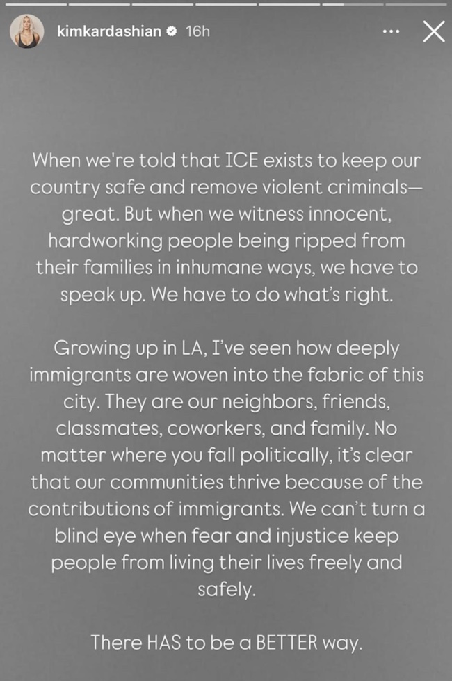 Kim Kardashian on ICE raids